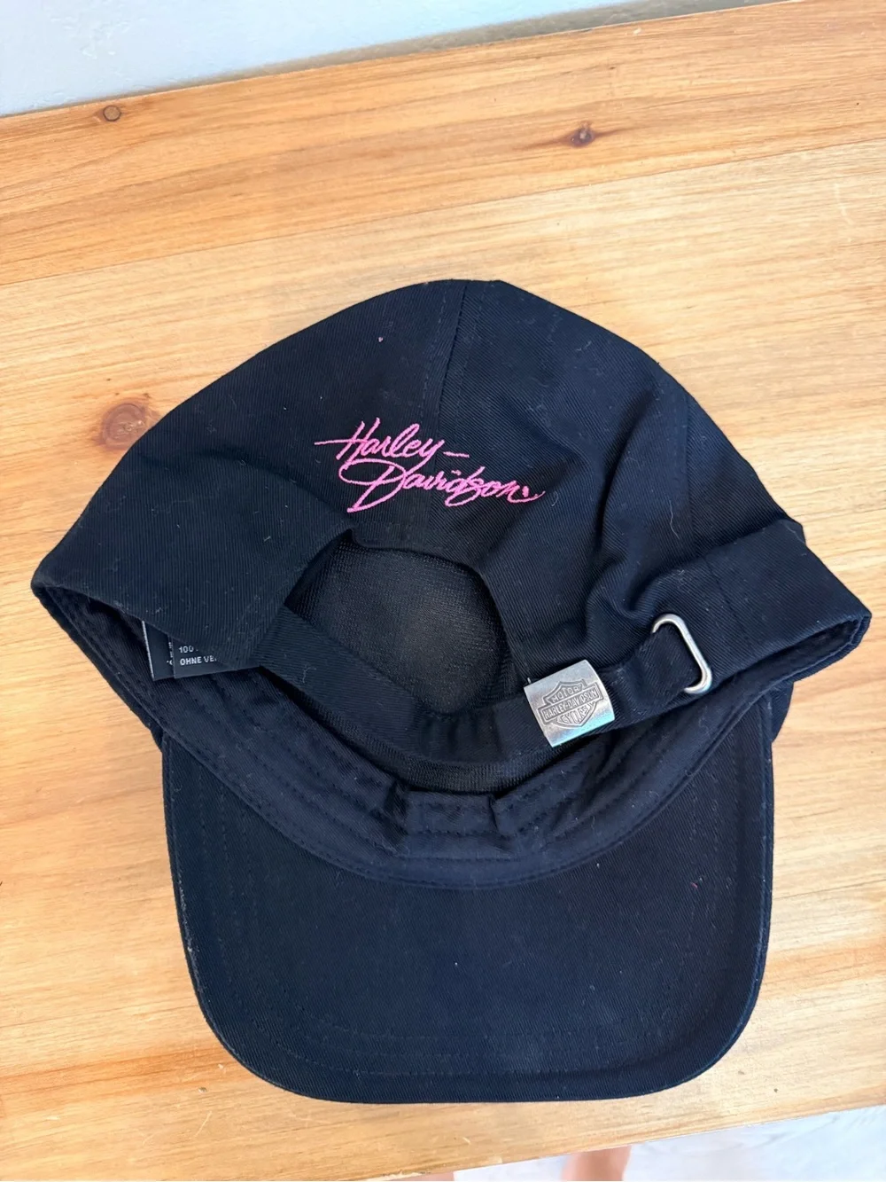 Harley-Davidson Black Baseball Cap with Pink Sequin Logo